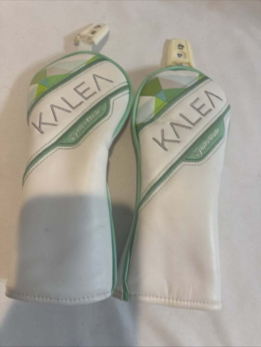 TaylorMade Golf Ladies Kalea Hybrid White/Mint Headcover Lot Of 2 Good Shape
